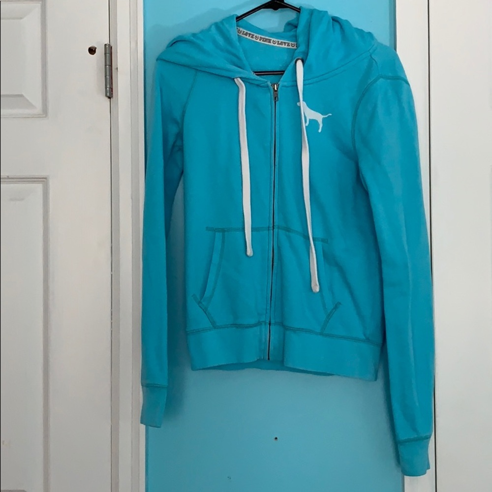 Love Pink blue full zip hoodie